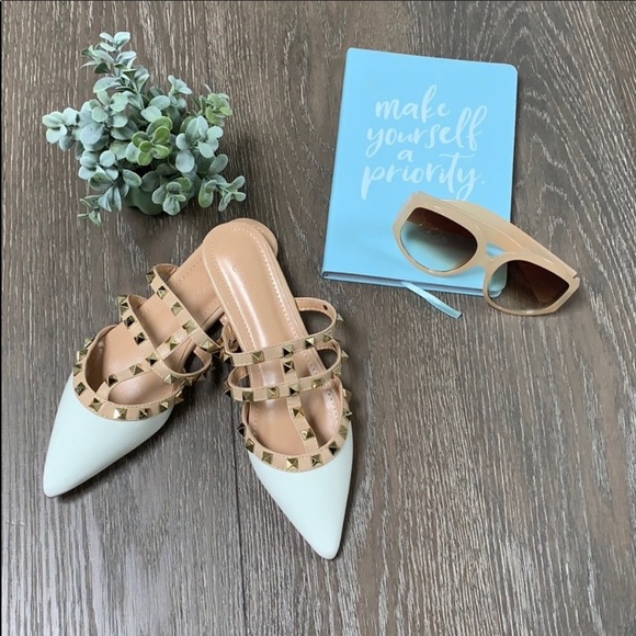 LAST 1🔥SALE New White Patent Leather Flats/Mules - Picture 4 of 5